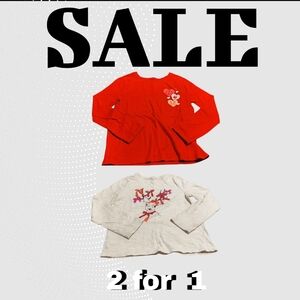 Kids Red and Grey Long Sleeve Tops